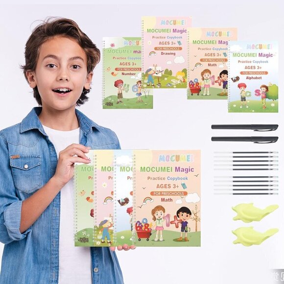 Magic Reusable Copybook for Kids-Practice Copybook for Age 3-5 (4 books) - Picture 6 of 7